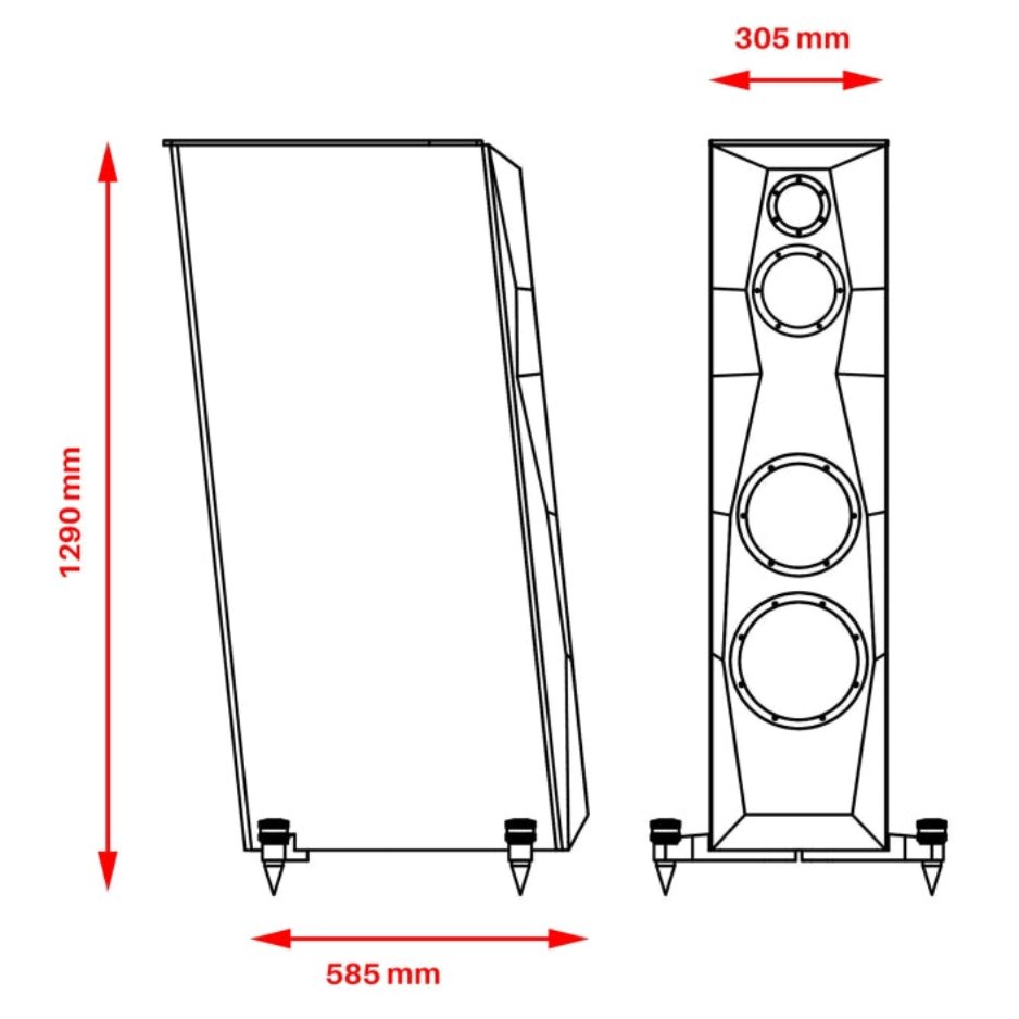 Alare Remiga 1 Diamond Floorstanding Speakers dimension