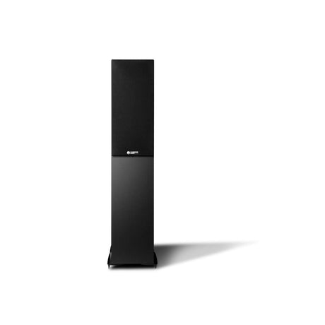 Cambridge Audio SX80 Floorstanding Speaker (Open Box), Black, front view with grille fitted