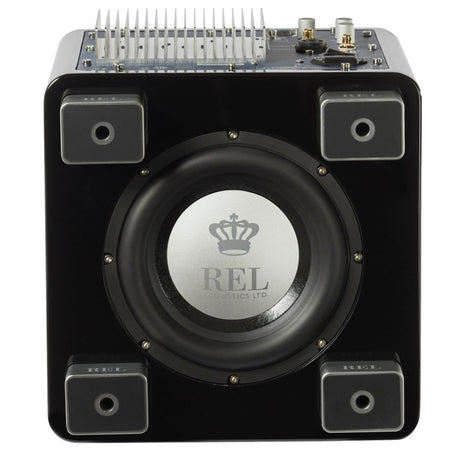 REL T/5x Subwoofer piano black bottom