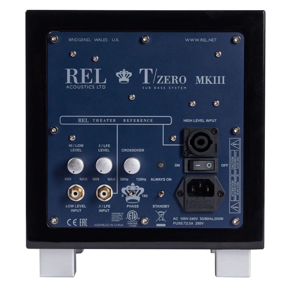 REL Tzero MKIII Subwoofer piano black back
