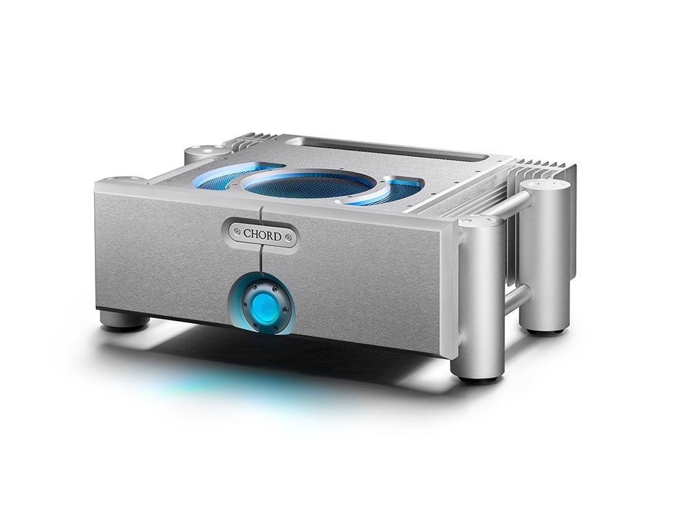 Chord Electronics Ultima 5 stereo power amplifier side view silver