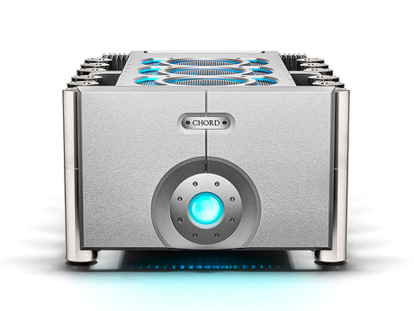 Chord Electronics Ultima reference mono power amplifier front view silver