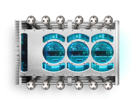 Chord Electronics Ultima reference mono power amplifier top view silver