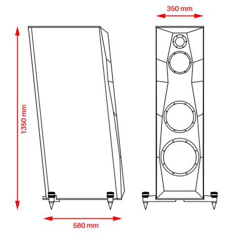 Alare Remiga 2 Diamond Floorstanding Speakers dimensions