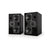 Acoustic Energy AE2 40th Anniversary Edition Bookshelf Speakers, High Gloss Black, three-quarter view of stereo pair