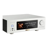 Aurender A1 15th Anniversary Edition Music Server, Silver, elevated three-quarter view showing top panel