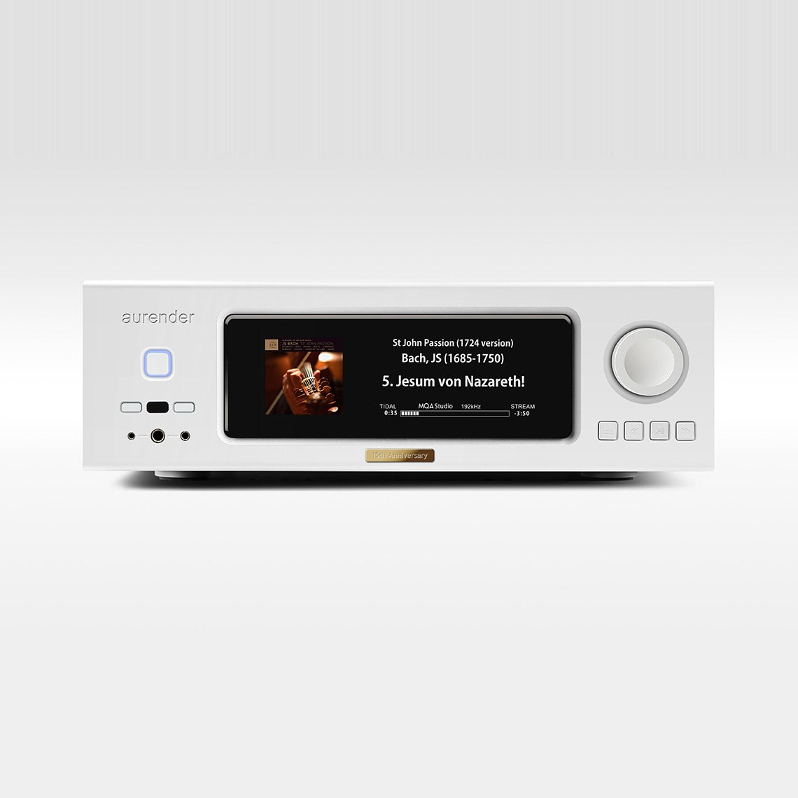 Aurender A1 15th Anniversary Edition Music Server, Silver, front view
