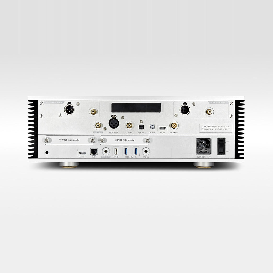 Aurender A1 15th Anniversary Edition Music Server, Silver, rear connection panel