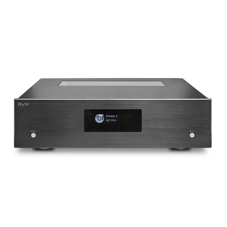 AVM Evolution PH 5.3 Phono Preamplifier, Black, elevated front view