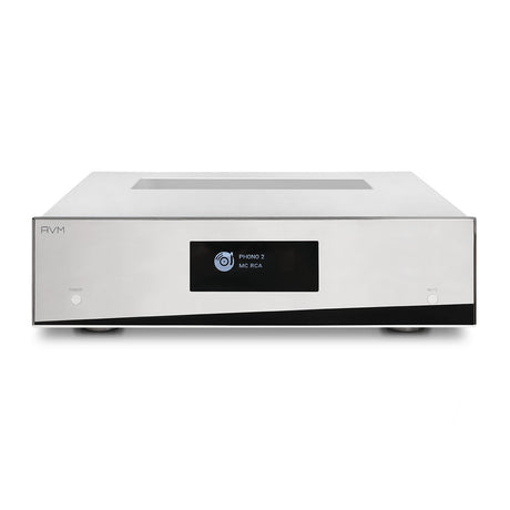 AVM Evolution PH 5.3 Phono Preamplifier, Cellini chrome, elevated front view