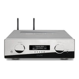 AVM Ovation AS 8.3 S Streaming Integrated Amplifier, Cellini chrome, elevated front view