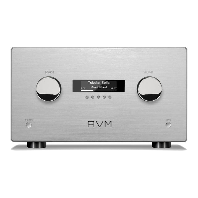 AVM Ovation AS XL Streaming Integrated Amplifier, Silver, front view