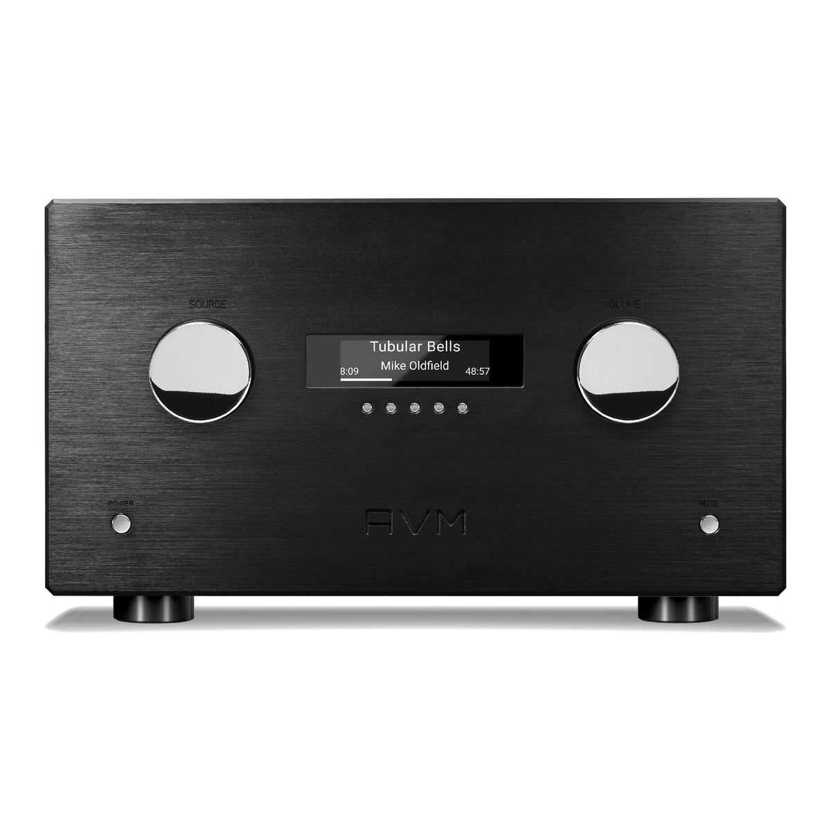 AVM Ovation AS XL Streaming Integrated Amplifier, Black, front view