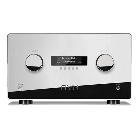 AVM Ovation AS XL Streaming Integrated Amplifier, Cellini chrome, front view