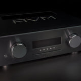 AVM Ovation CS 8.3 S Streaming CD Receiver, Black, three-quarter view facing right