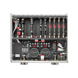 AVM Ovation PA 8.3 Line-Out Module (RCA + XLR), top view of the PA 8.3 interior with plug-in module cards installed