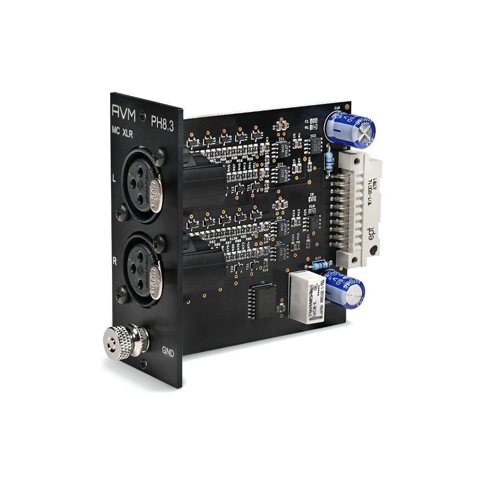 AVM Ovation PH 8.3 MC Phono Module, MC XLR balanced card, three-quarter view