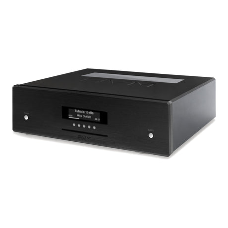 AVM Ovation MP 8.3 S Streaming Media Player, Black, three-quarter view facing left
