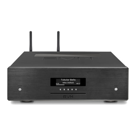 AVM Ovation MP 8.3 S Streaming Media Player, Black, elevated front view