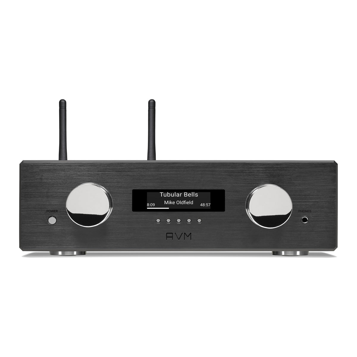 AVM Ovation PAS 8.3 S Streaming Preamplifier, Black, front view