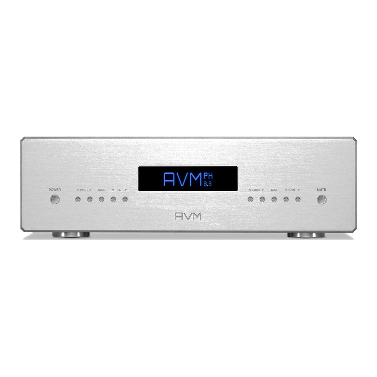 AVM Ovation PH 8.3 Phono Preamplifier, Silver, front view