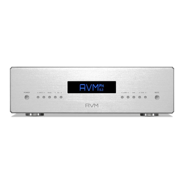 AVM Ovation PH 8.3 Phono Preamplifier, Silver, front view