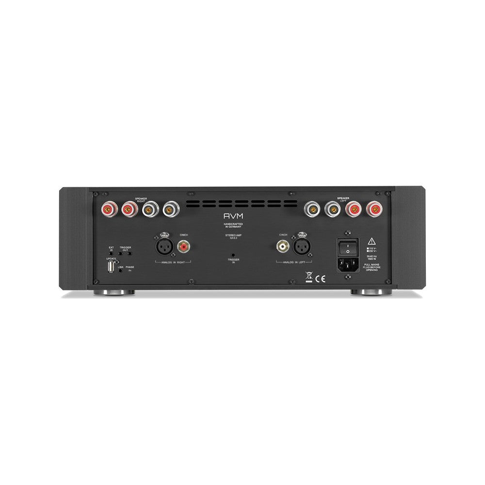 AVM Ovation SA 6.3 Stereo Power Amplifier, Black, rear connection panel