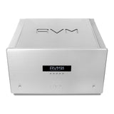 AVM Ovation SA 8.3 Lite Stereo Power Amplifier, Silver, elevated front view