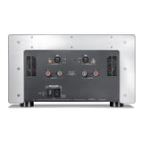 AVM Ovation SA 8.3 Lite Stereo Power Amplifier, Silver, rear connection panel