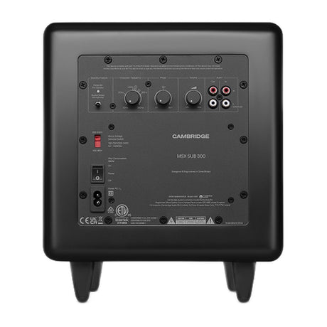Cambridge Audio MSX Sub 300 subwoofer, Black, rear connection panel