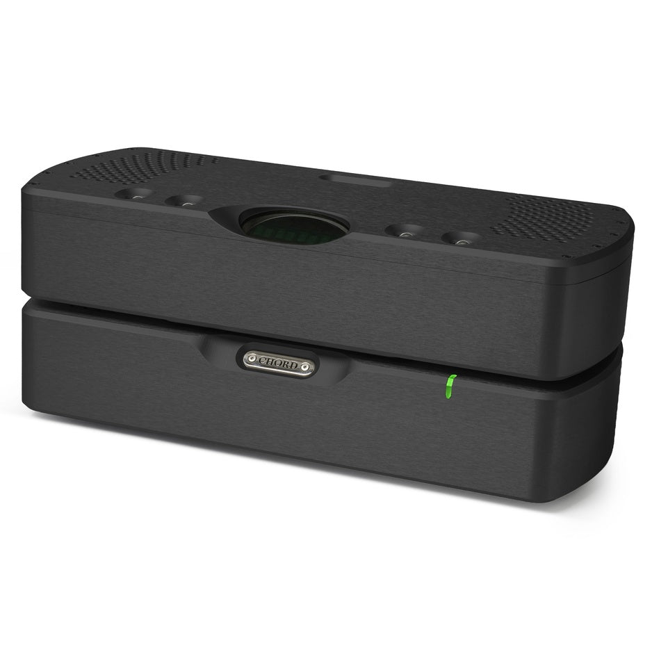 Chord Electronics Quartet upscaler in Black, alternate three-quarter view