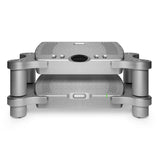 Chord Electronics Quartet in Silver on Chord Choral Ensemble Stand, front view