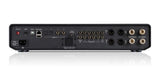 Cyrus 80 AMP rear panel showing eARC, USB-B, phono, XLR, and speaker connections