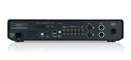 Cyrus 80 PRE rear panel showing balanced headphone output, XLR, phono, and digital connections
