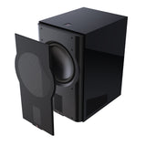 Perlisten D215s subwoofer angled with grill