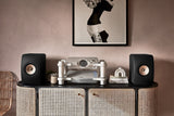 Chord Electronics DAVE on Ensemble Stand with bookshelf speakers