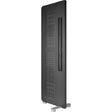 Diptyque DP170-EVO planar magnetic loudspeaker, Black, three-quarter front view showing the perforated bass panel and twin ribbon