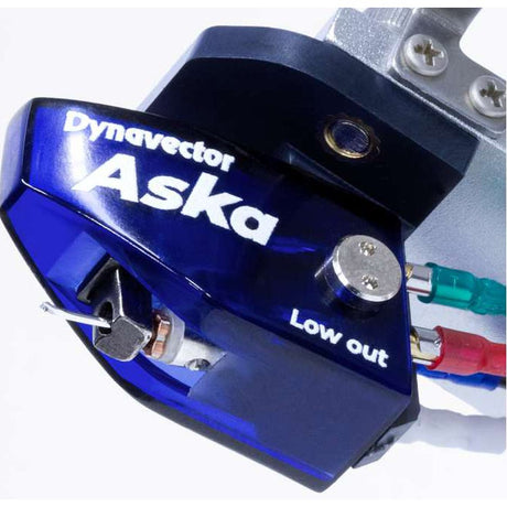Dynavector Aska Moving Coil Phono Cartridge, Low Output, front three-quarter view with stylus visible