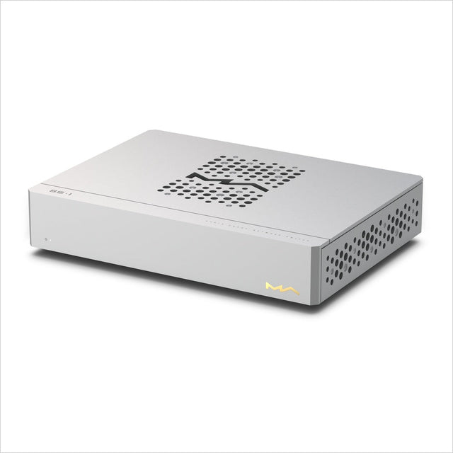 Matrix Audio SS-1 Audio Grade Network Switch (Open Box), Silver, three-quarter front view