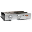 Unison Research Unico Nuovo integrated amplifier in silver, three-quarter view