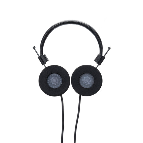 Grado F Cushions Replacement Earpads, black foam, cushion side view, shown fitted to the Grado Hemp