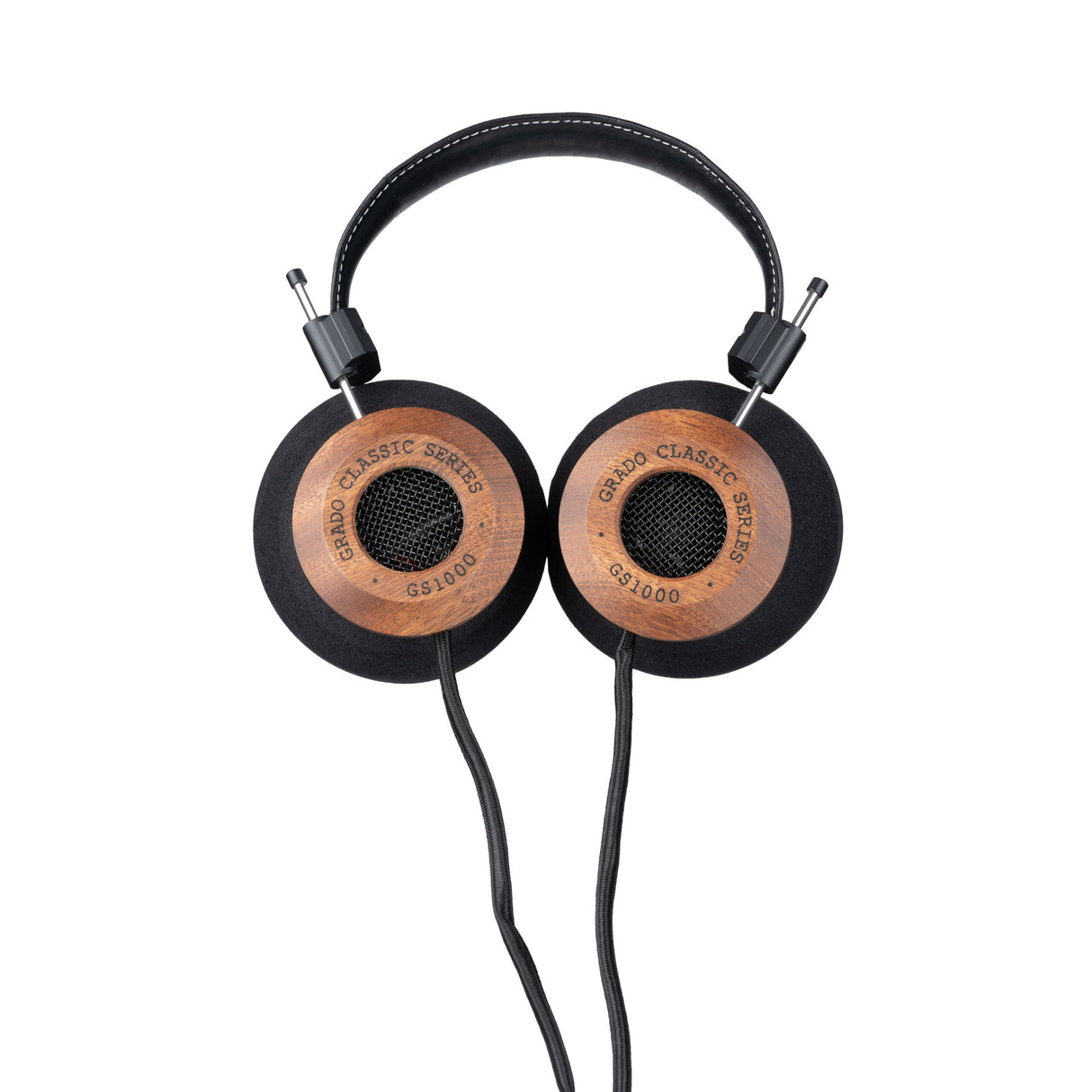 Grado GS1000 Classic Series Open-Back Headphones, Mahogany, front view of both earcups