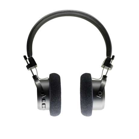 Grado GW100x Wireless Open-Back Headphones, Black, front view with both earcups rotated outward and the rim controls visible