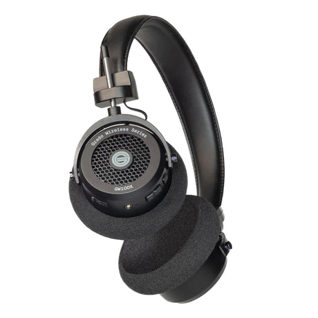 Grado GW100x Wireless Open-Back Headphones, Black, three-quarter diagonal view