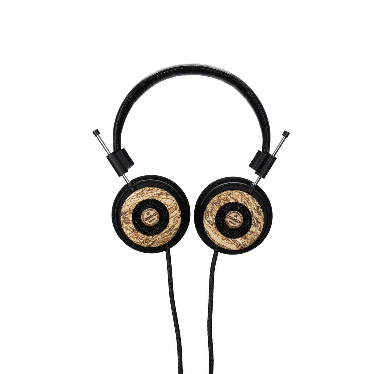 Grado Hemp Classic Series Open-Back Headphones, Hemp and Maple, front view of both earcups