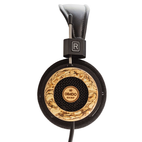 Grado Hemp Classic Series Open-Back Headphones, Hemp and Maple, hempwood earcup close-up
