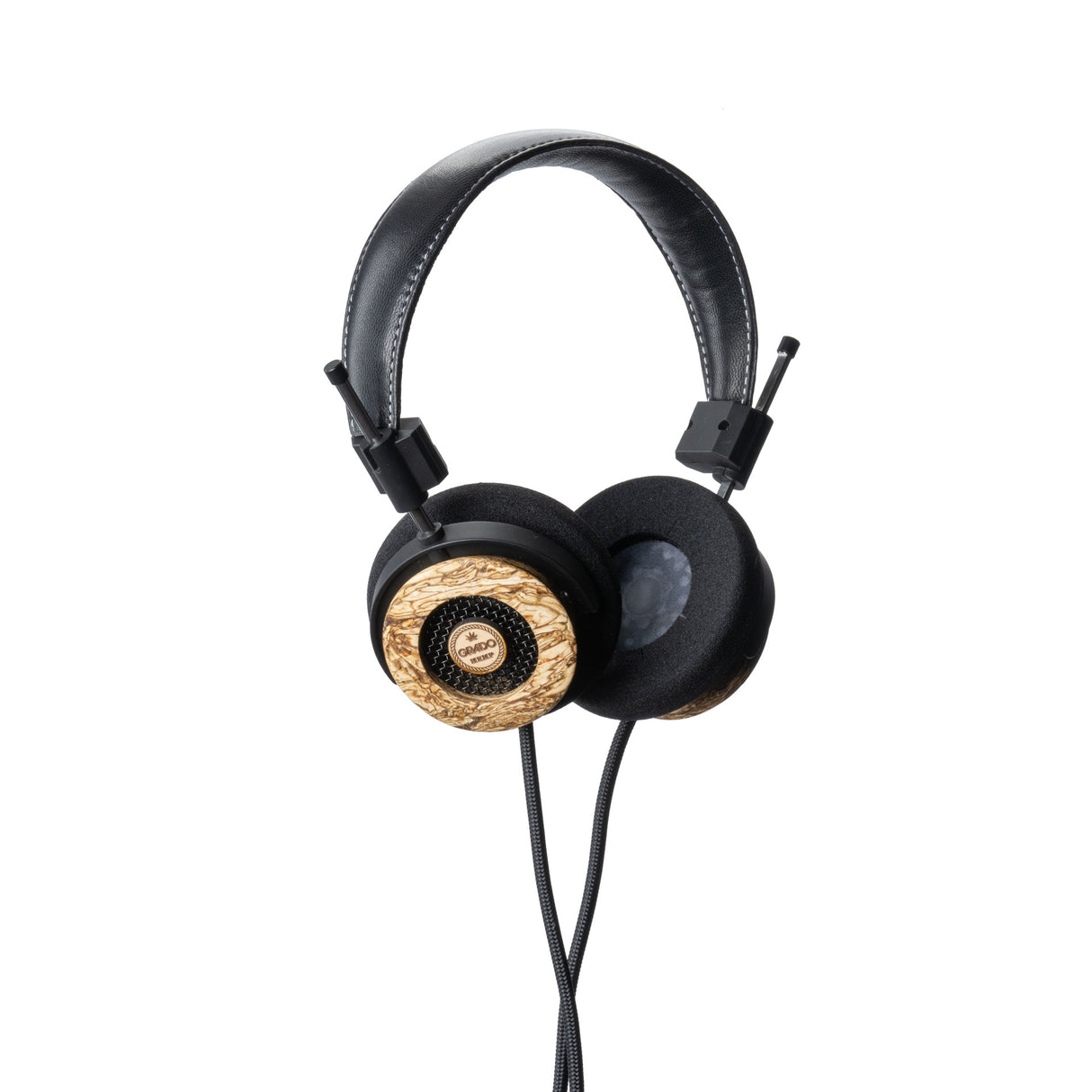 Grado Hemp Classic Series Open-Back Headphones, Hemp and Maple, three-quarter diagonal view