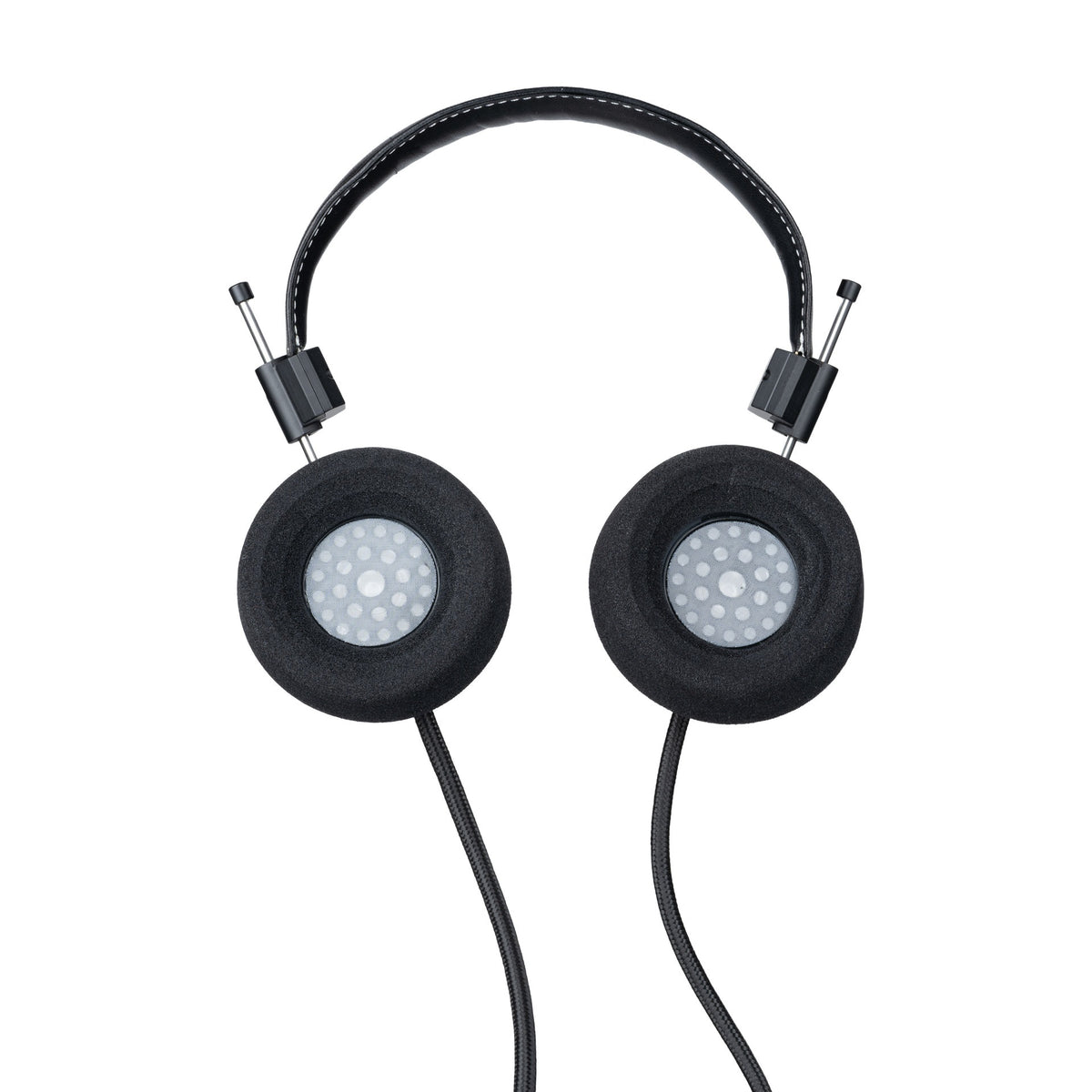 Grado L Cushions Replacement Earpads, black foam, cushion side view, shown fitted to the Grado RS1