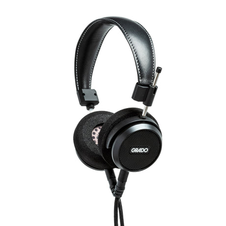 Grado Signature S150 Open-Back Headphones, Matte Black, three-quarter view facing right with the inside of the F cushion visible