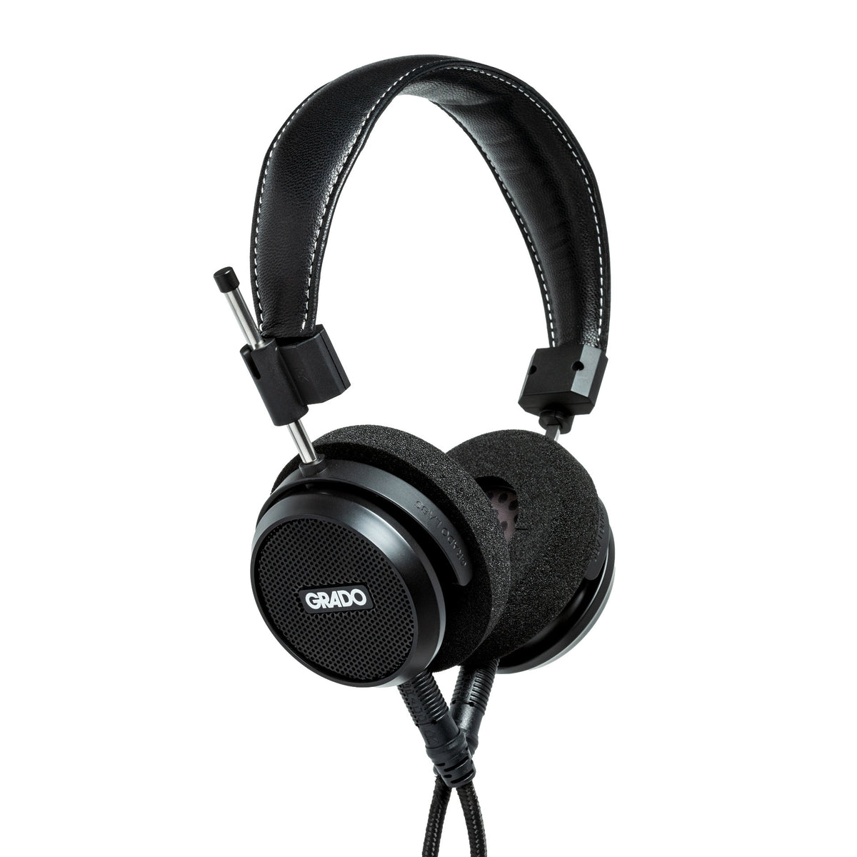 Grado Signature S150 Open-Back Headphones, Matte Black, three-quarter view facing left